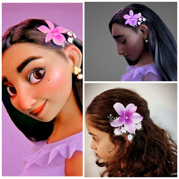 Isabela Madrigal Hair Flower, Purple Flower Hair Clip, Encanto