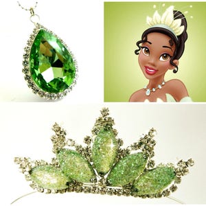Princess And The Frog Tiara & Necklace, PRINCESS TIANA SET Crown and Necklace The Perfect Gift For Xmas, Princess Tiana Costume Accessories