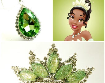 Princess And The Frog Tiara & Necklace, PRINCESS TIANA SET Crown and Necklace The Perfect Gift For Xmas, Princess Tiana Costume Accessories