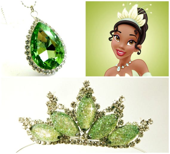 Princess and the Frog Tiara & Necklace, PRINCESS TIANA SET Crown and  Necklace the Perfect Gift for Xmas, Princess Tiana Costume Accessories 