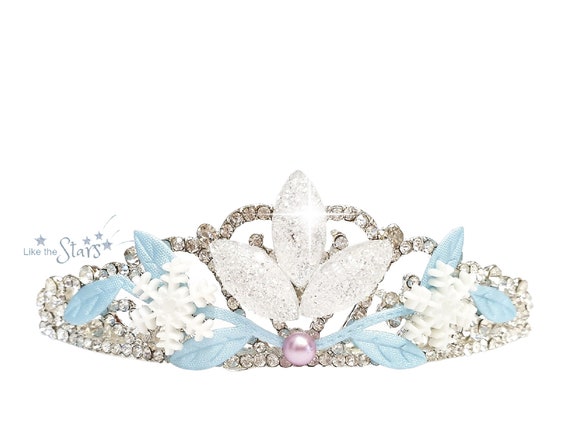 Elsa Frozen 2 White & Purple Dress Tiara Crown With Snowy Sparkle