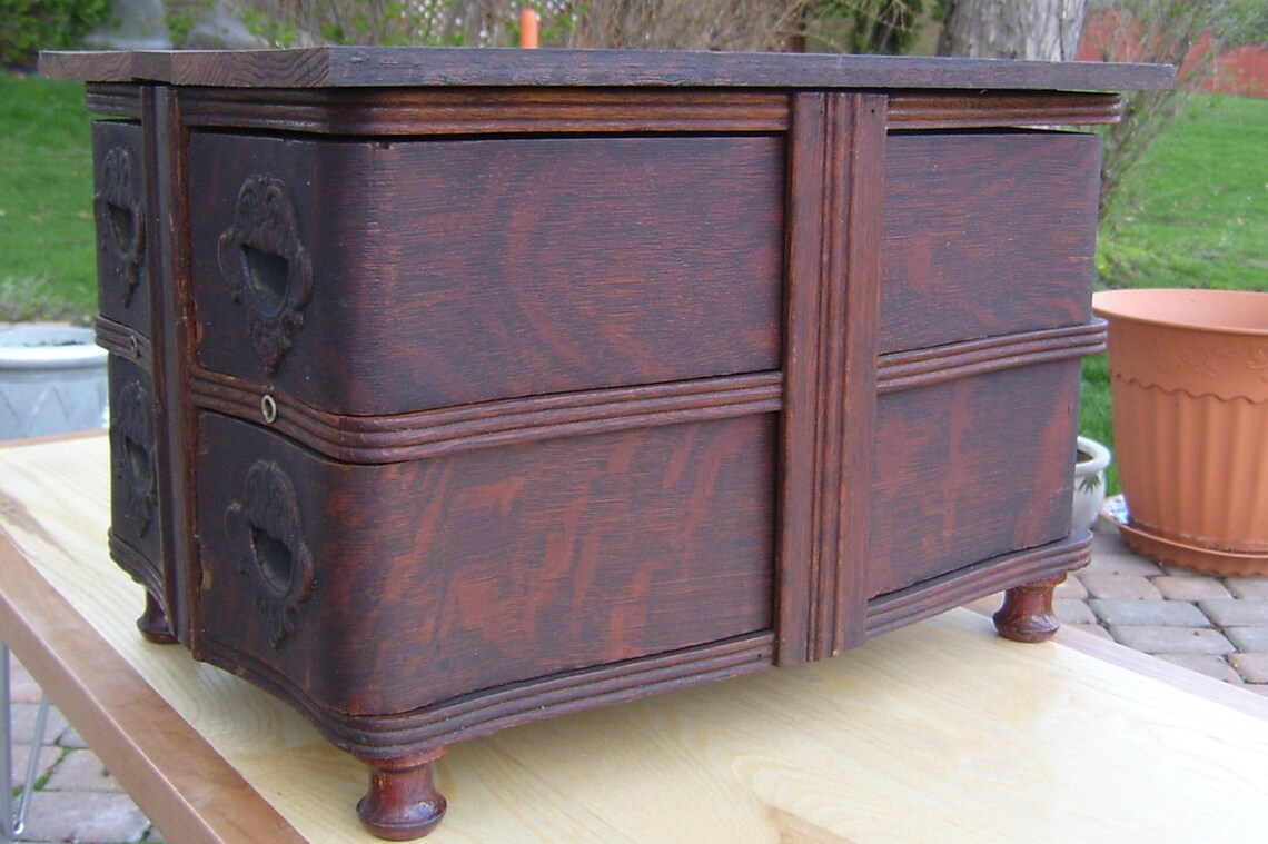 Upcycled vintage sewing machine drawers / storage box Etsy