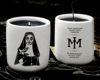 Post-Mortem Fairy Tale Candle 'nun' with black scented soy wax