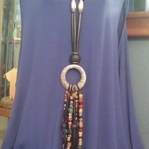 African Trade Bead Necklace & Earring Set