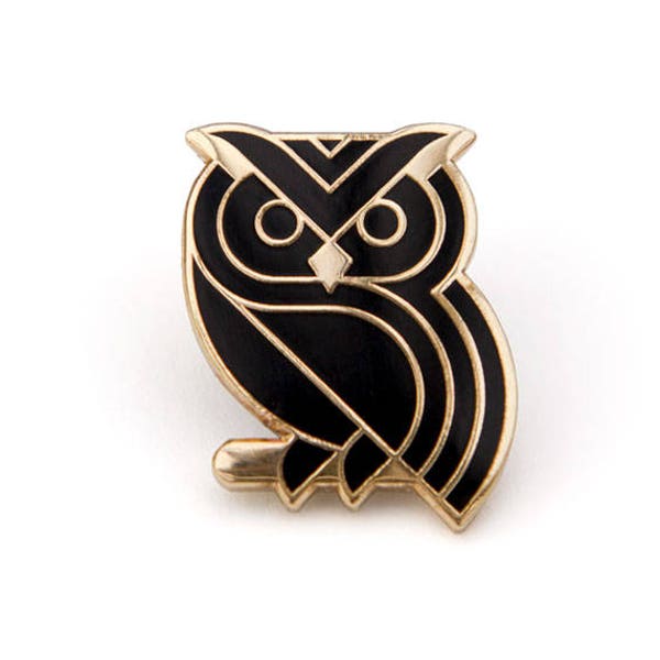 Eulen Pin #2 - Schwarz & Gold