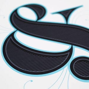 Ampersand A3 limited edition screen print, hand-printed in 3 colours image 3