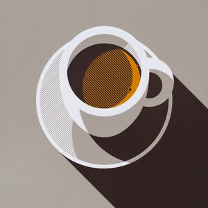 Espresso A2 limited edition screen print, hand-printed in 3 colours image 3