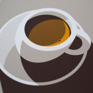 Espresso A2 limited edition screen print, hand-printed in 3 colours image 2