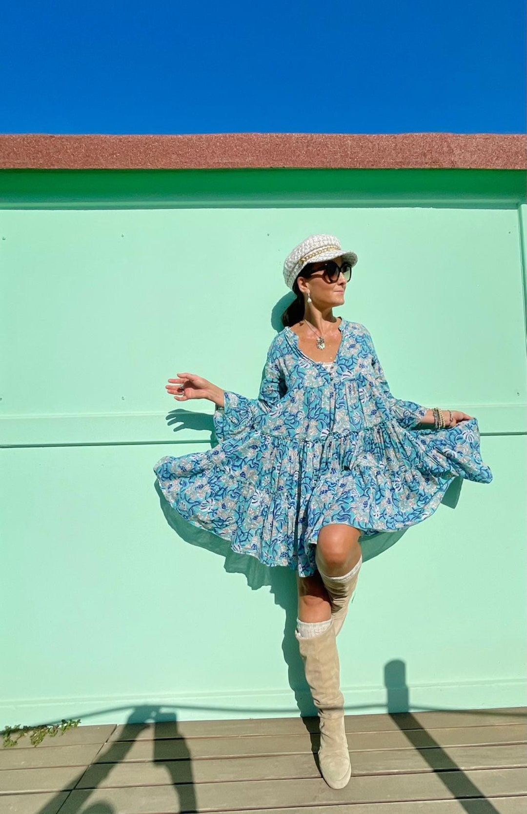 Geo Boho Dress Turquoise, Hippie Dress , Plus Size Boho Clothing Etsy