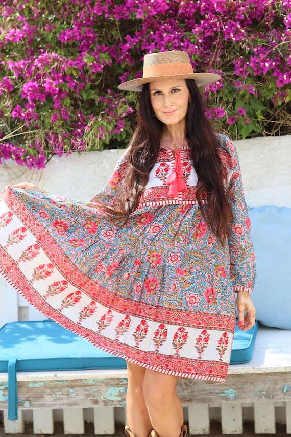 white christmas dresses Boho Cotton Slit Summer Maxi Dress – Organic Cotton Godde