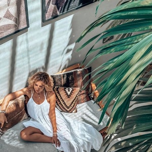 White sexy boho dress ,  Ibiza finest muslin cotton dress ,  boho beach  summer maxi dress , festival dress ,long bohemian dress, sundress