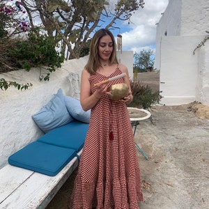 Sun Dress , Ibiza boho girl ,  organic cotton sleeveless bohemian dream summer  dress, ideal holiday resort wear beach wear A shape dress