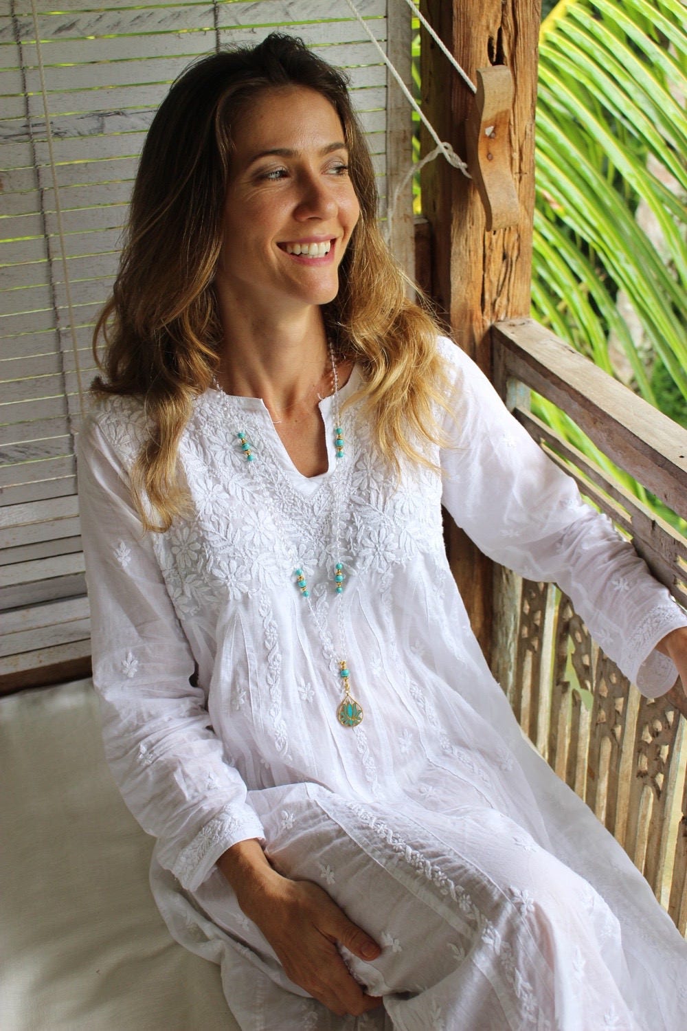 white tunic dress