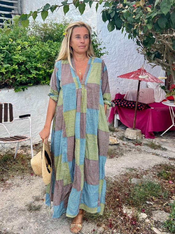 ibiza boho maxi dress Ibiza Boho Hippie Summer Maxi Flower Dress Made With Hand Block Cotton