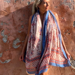 Sarong -Pareo ,gift,summer dress, beach cover , beach wrap .Yoga shawl,resort wear,Beachwear, vacation essentials, Cotton shawl, home textil