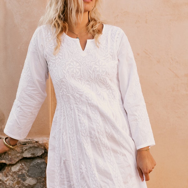 Shop White Cotton Dress Online Etsy