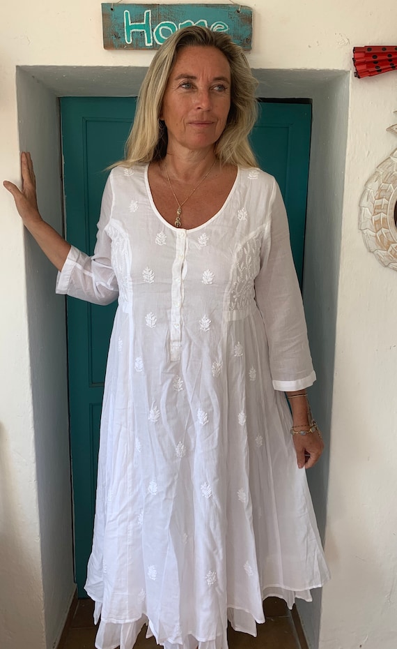 white christmas dresses Salty Palm Aurelia Embroidered Maxi Dress main image 1