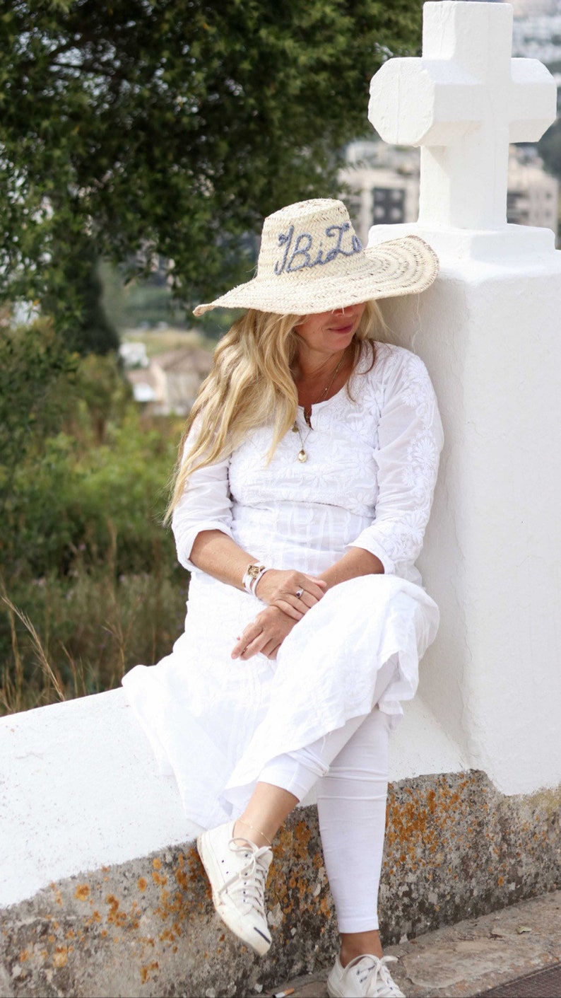 Weiße Ibiza Tunika Kleid aus Musselin Baumwolle einfache ...