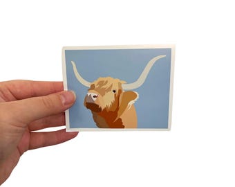 Highland Cow Vinyl Sticker: Waterproof Scottish Hairy Coo Decal