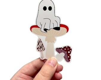 Ghost Mushroom Vinyl Sticker Set | Spooky Cottagecore Decals