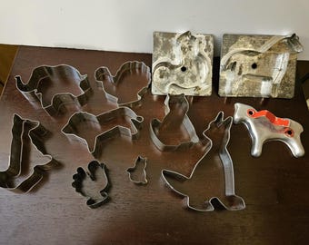 Animal cookie cutters, set of 11