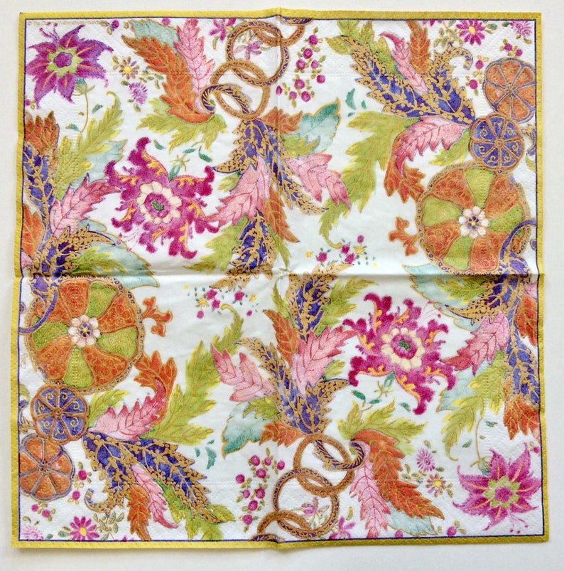 Tobacco Leaf Decoupage Napkins 3 Elegant Caspari Etsy