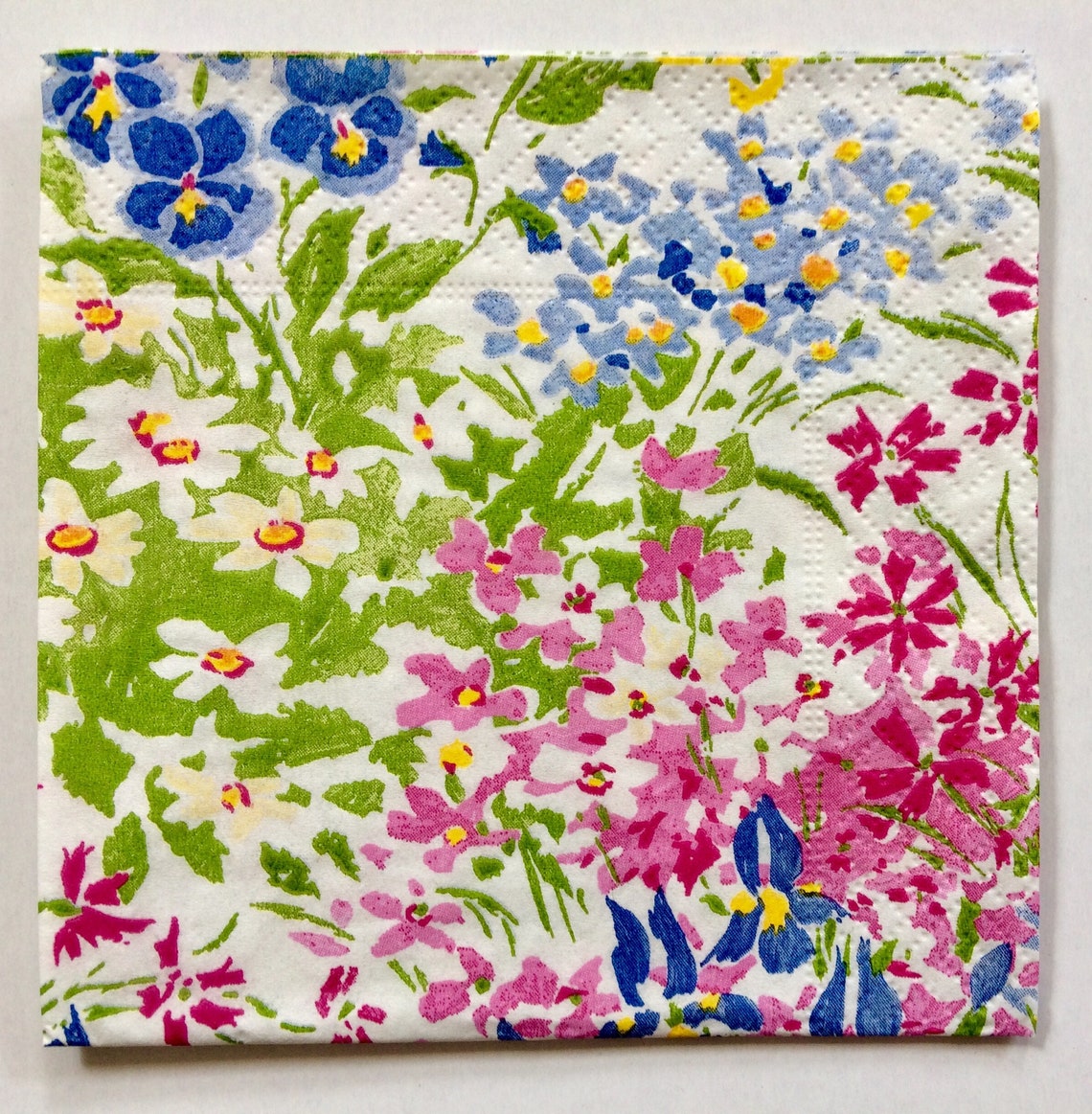 Meadow Flowers Decoupage Napkins 3 Wildflower Paper Napkin Etsy