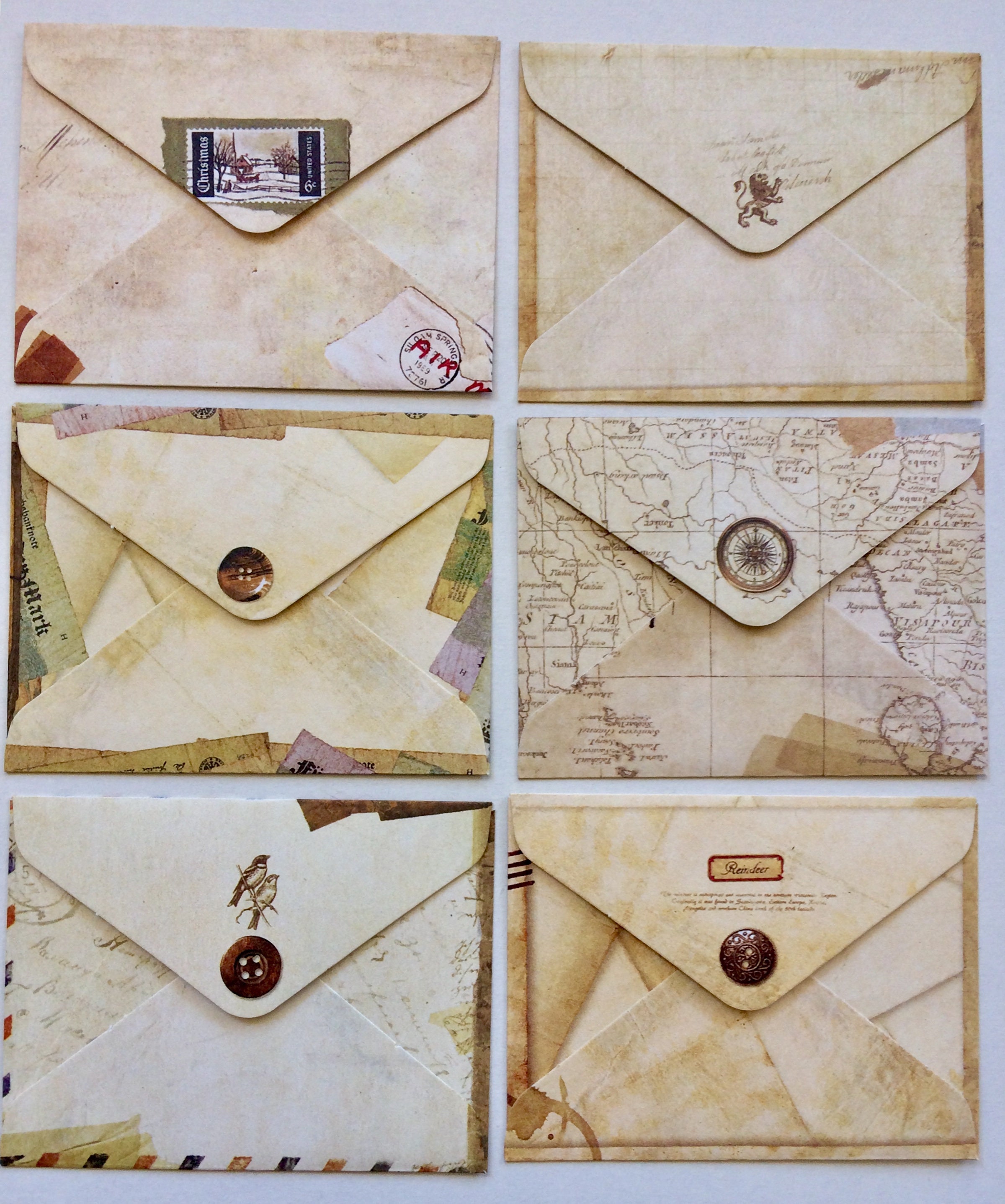 12 Mini Envelopes Vintage Style with Note Cards Retro Gift Etsy
