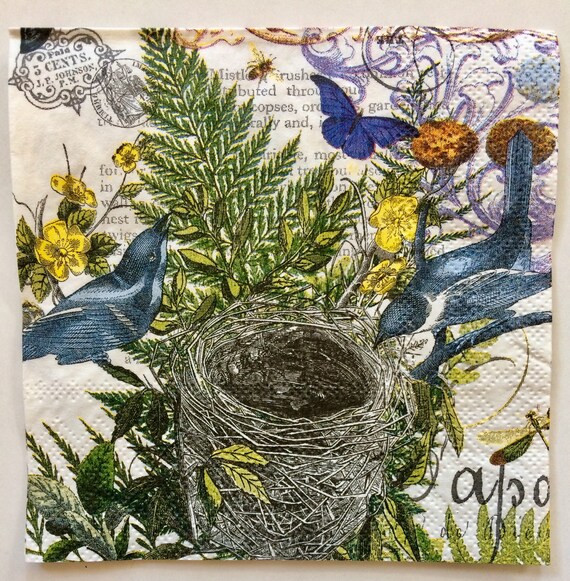 Paper Napkins for Decoupage & Crafts Bird Nest Napkins Etsy