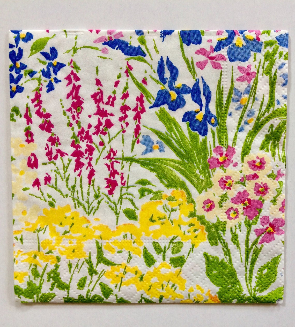 Meadow Flowers Decoupage Napkins 3 Wildflower Paper Napkin Etsy