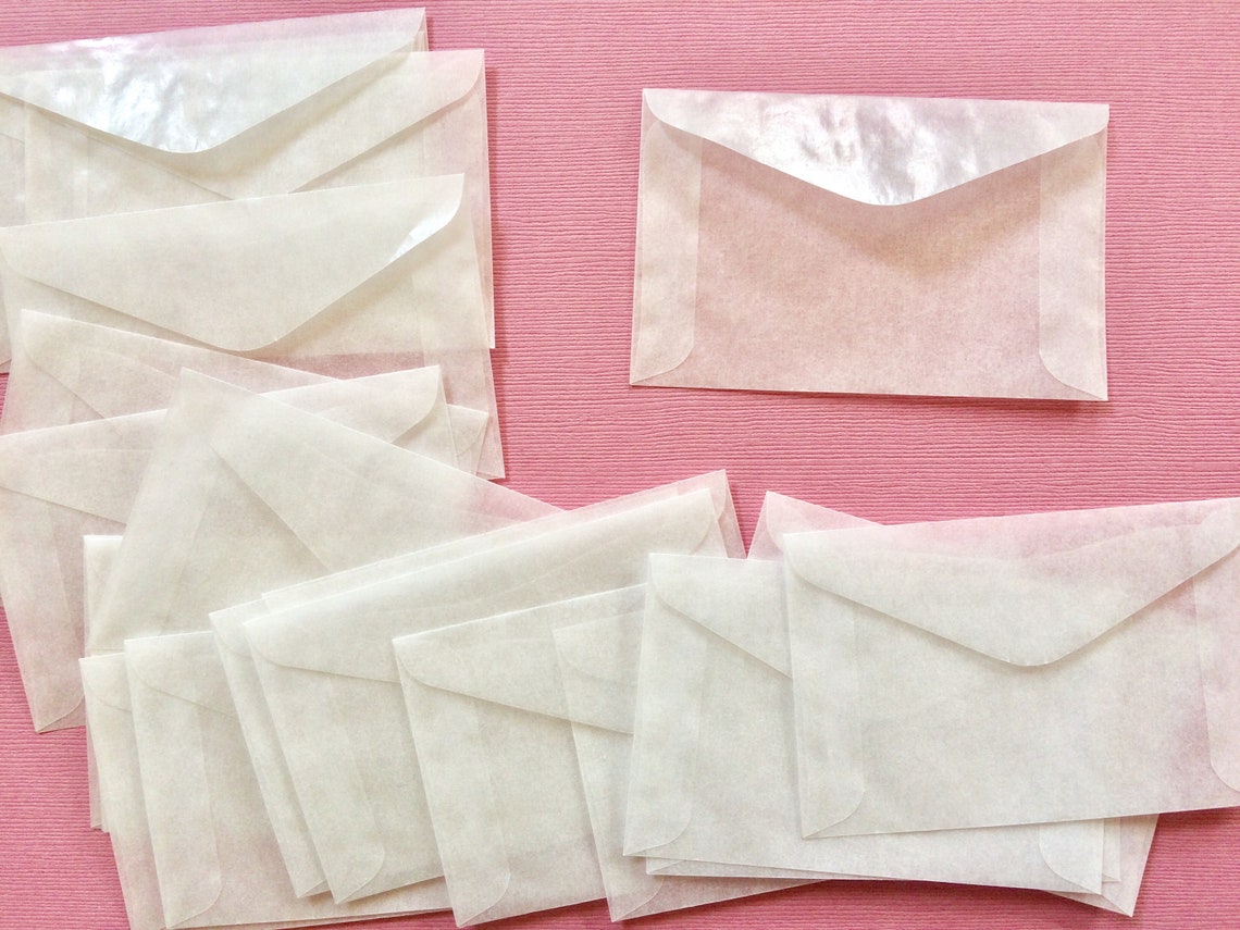 Mini Glassine Envelopes TINY Vellum Envelopes Business Card Etsy