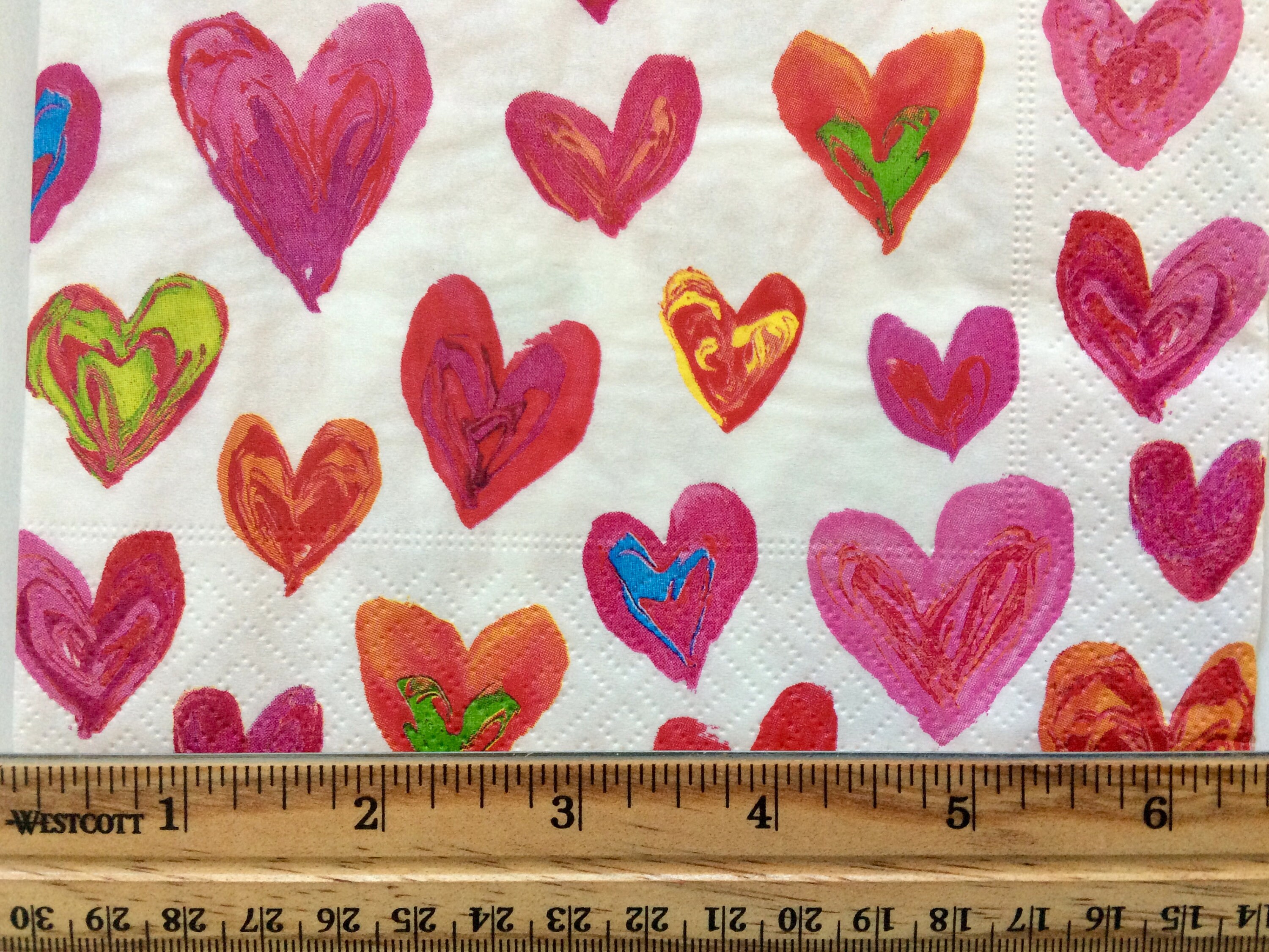 Heart Decoupage Napkins 3 Pink Hearts Paper Napkins Etsy