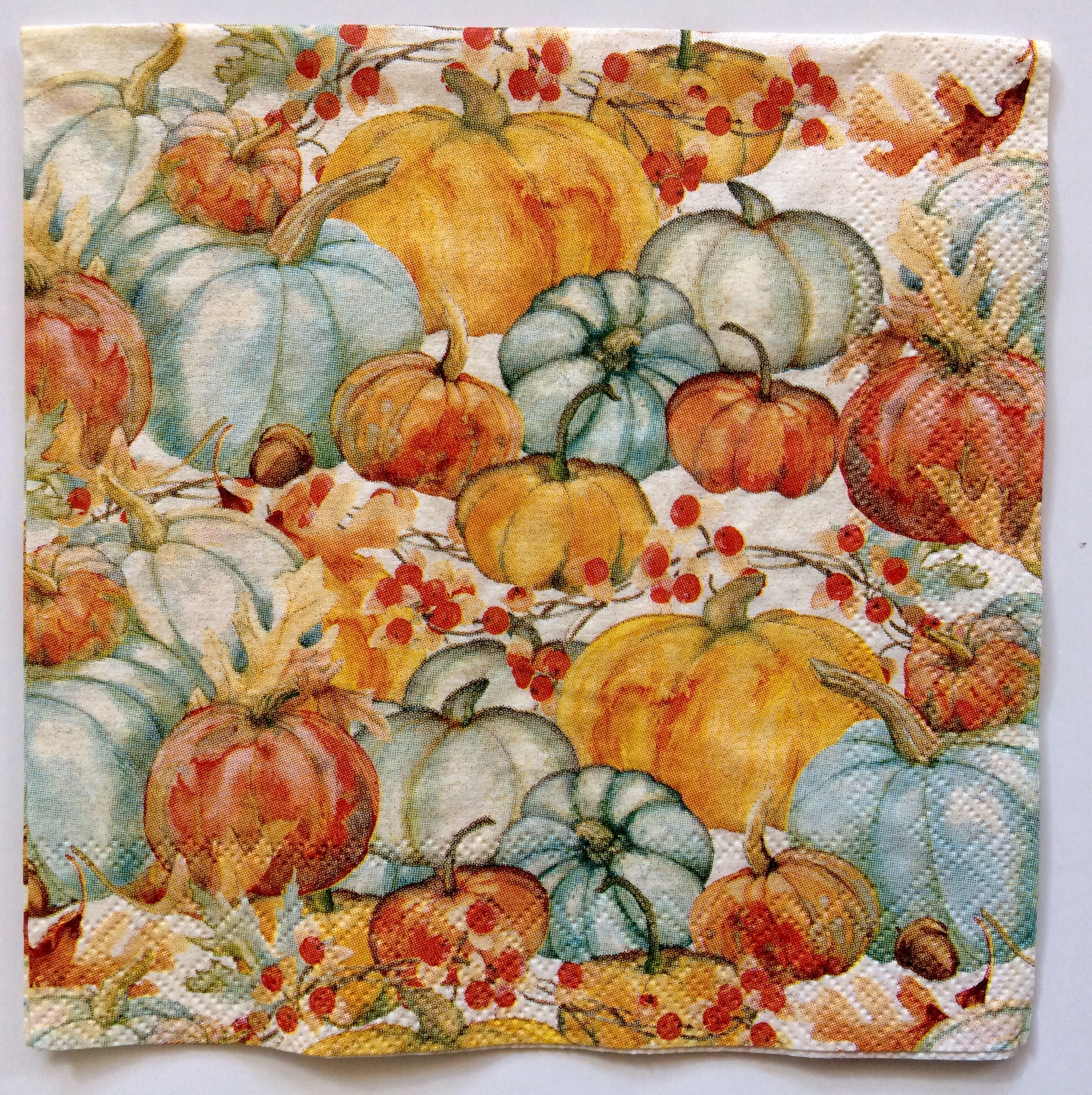 3 Paper Napkins for Decoupage Craft Pumpkin Harvest Napkins Etsy