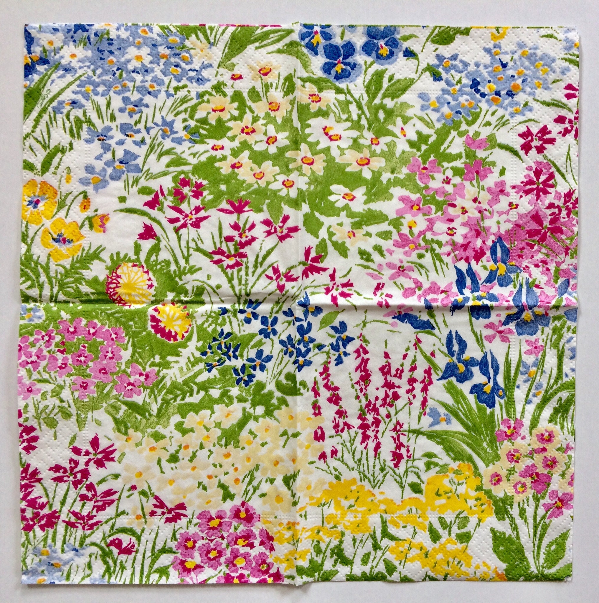 Meadow Flowers Decoupage Napkins 3 Wildflower Paper Napkin Etsy