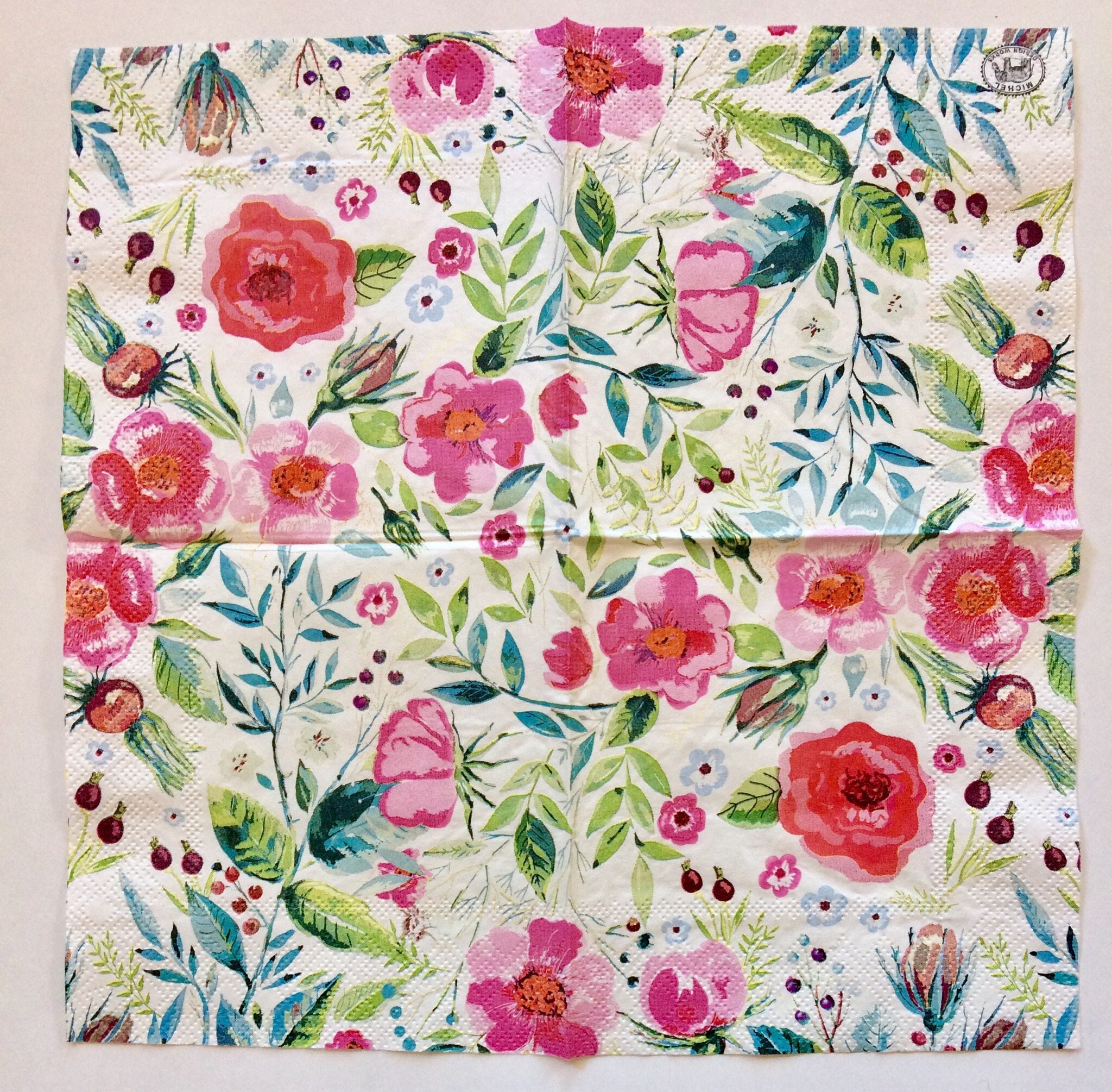 3 Paper Napkins for Decoupage Craft 3 Wildflower Napkins Etsy