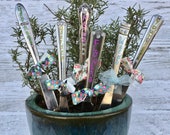 CUSTOMIZED PLANT MARKER Plant marker made from stainless steel kitchen utensil knives. Garden stake, garden marker, plant stake