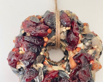 Gourmet Fruit Bird Food Wreath on Twine, bird seed 8 oz