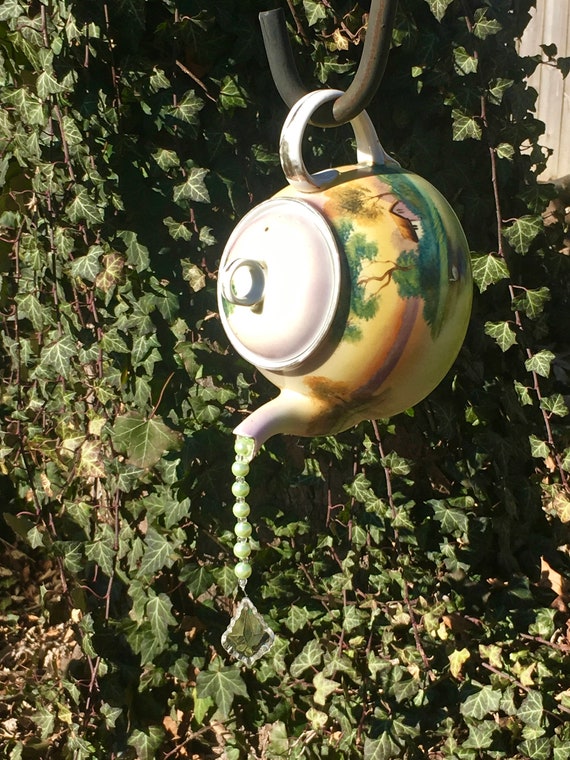 Teapot Garden Art Ceramic Garden Decor Yard Art Garden Etsy