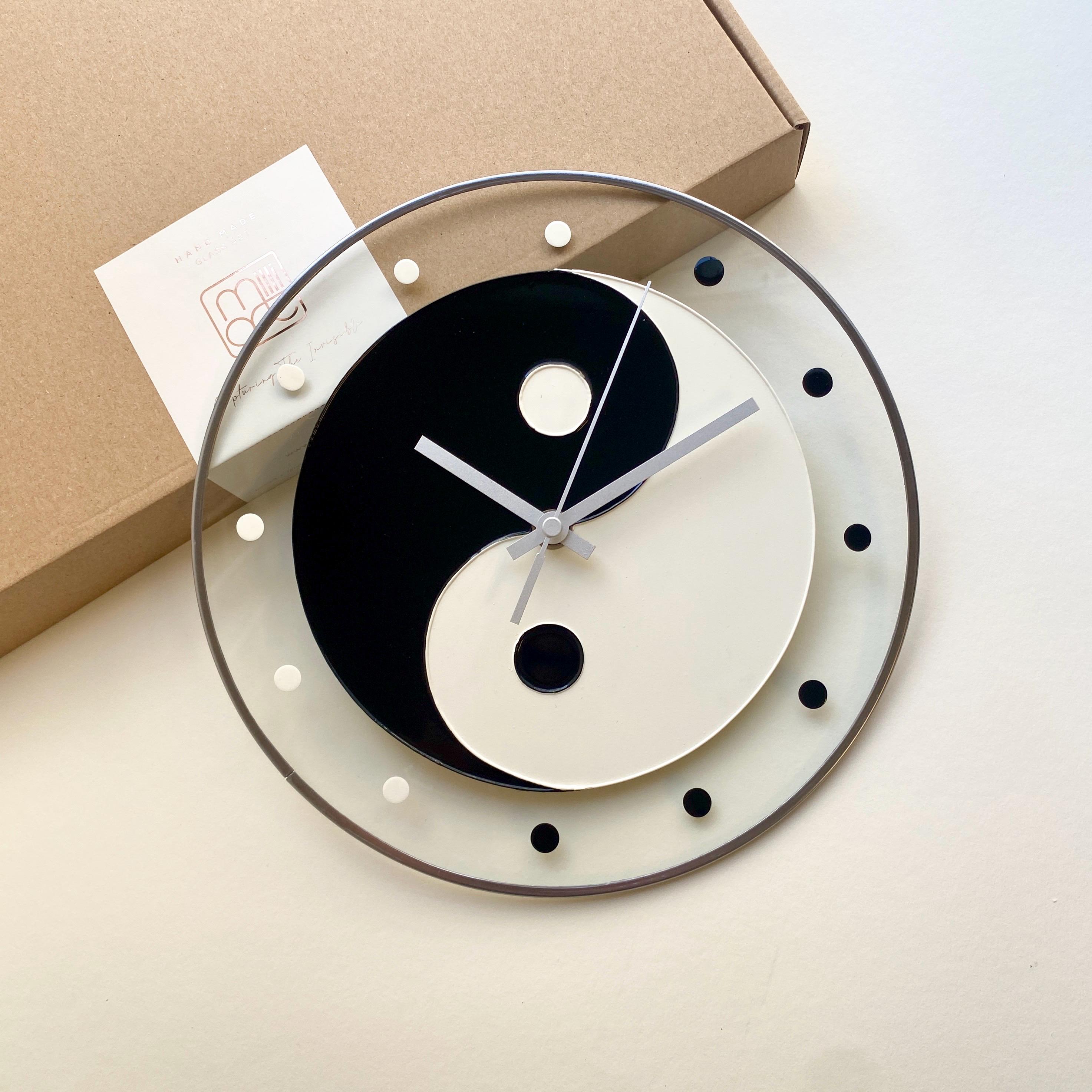 Yin Yang Glass Wall Clock: Feng Shui Spiritual Decor - Etsy