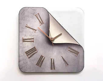 Rustic Wall Clock, Unusual Clock, Custom Colour Clock, Hand Painted Clock, Design Clock, Modern Clock, Silent Clock, Large Clock,Fashion Art