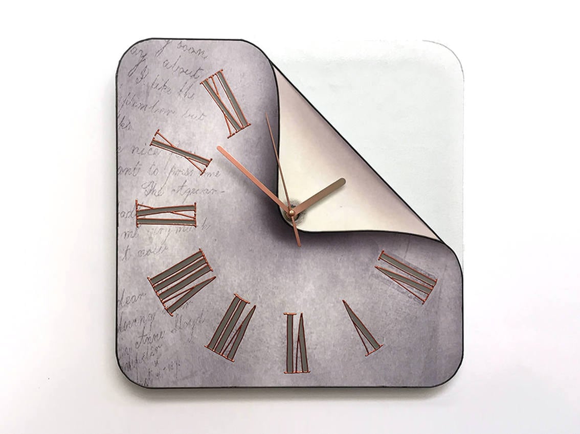 Rustic Wall Clock Unusual Clock Custom Colour Clock Hand Etsy