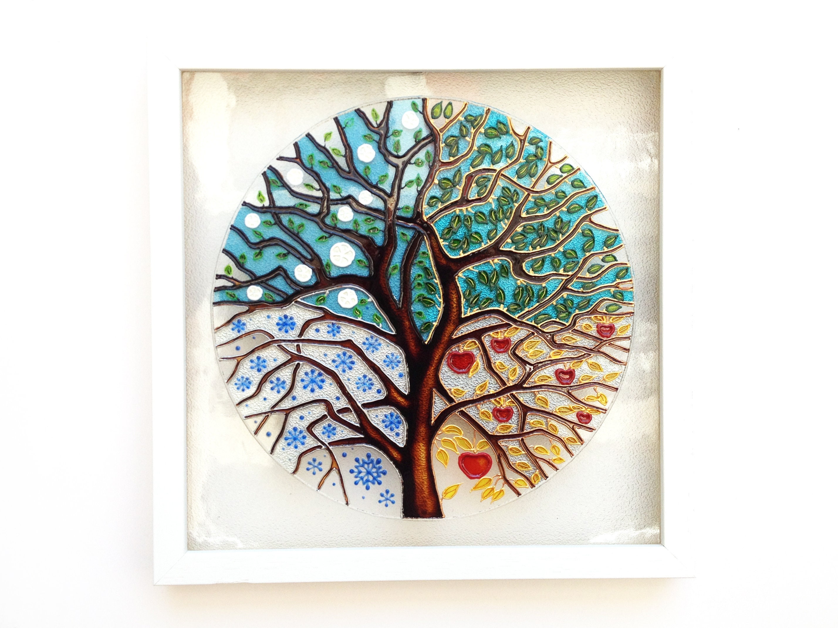 Wedding Gift Stained Glass Art Glass Painting Hand Painted Etsy