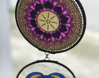 Sun Catcher Chakra: Painted Glass Yoga Studio Decor