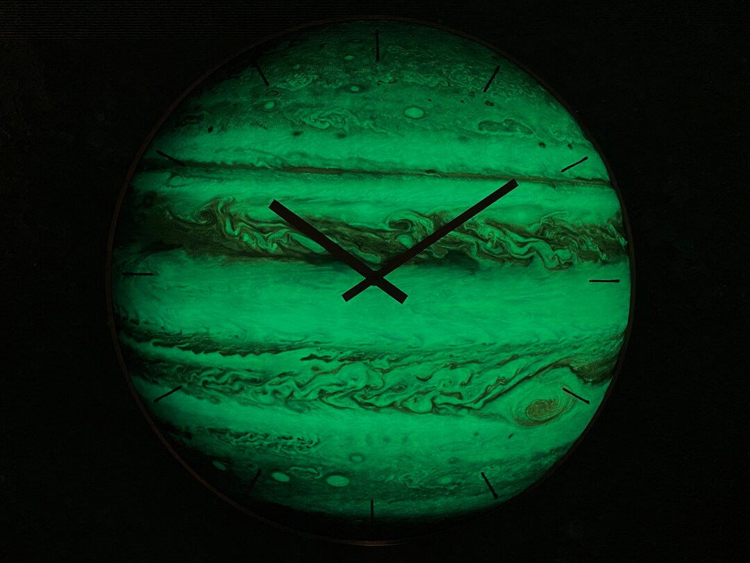 Glow in the Dark Decor Steampunk Clock Jupiter Wall Clock Etsy