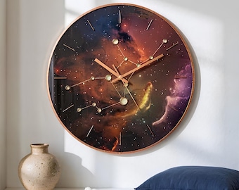 Virgo Constellation Wall Clock • Personalized Zodiac Gift • Astronomy Art Glass • Birthday Gift for Her
