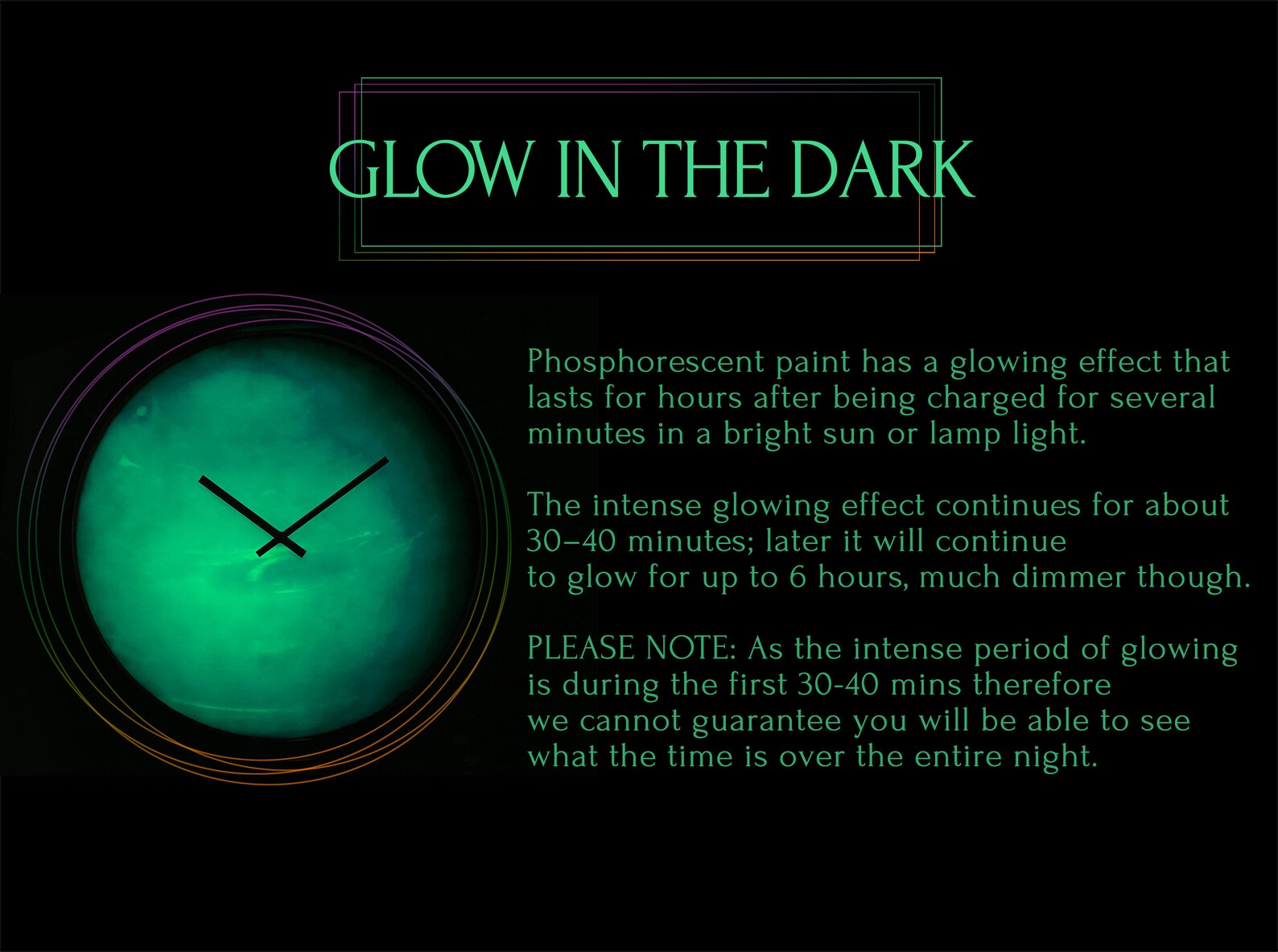 Neptune Wall Clock Neptune Glow Clock Glow in the Dark Etsy