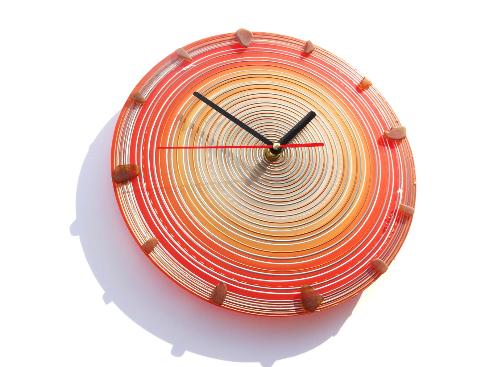 Wall Clock Glass Art Wall Decor Gift for Home Painted Etsy