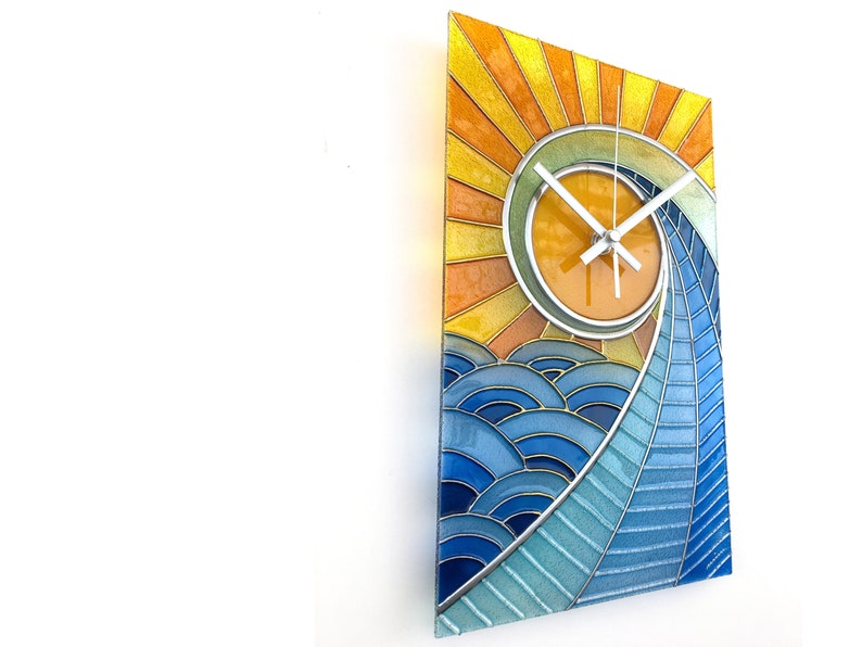 Nautical Wall Decor Stained Glass Clock Nautical Clock Etsy Canada