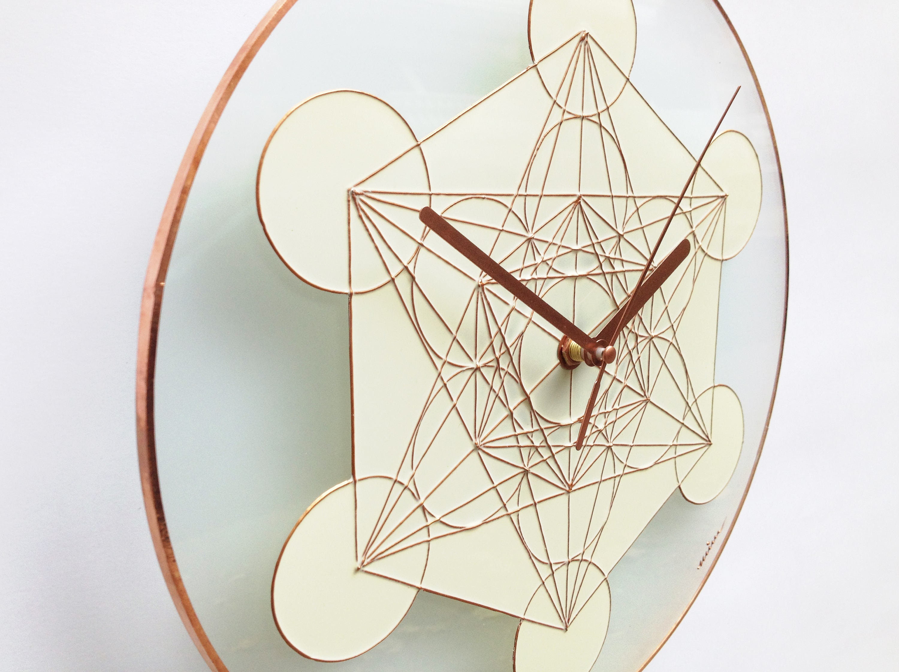Wall Clock Sacred Geometry Decor Modern Stained Glass Etsy