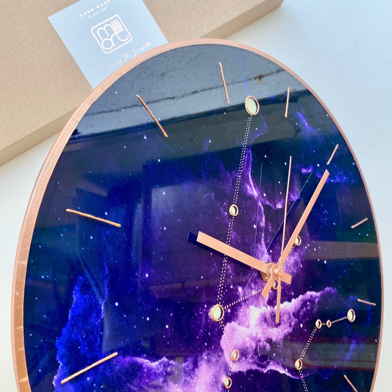 Aquarius Constellation Clock: Glow in the Dark Celestial Astrology Art Decor image 5
